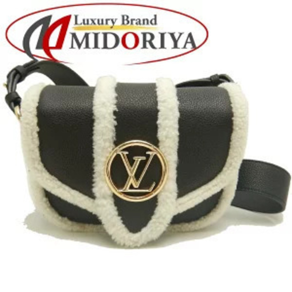Louis Vuitton LV Pont Neuf Soft Grain Calf Shoulder Bag Noir Black White